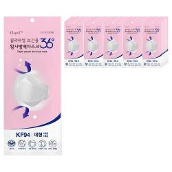 끌라삐엘보건용황사방역마스크삼십육도 Kf94 흰색 대형 50개 1개입