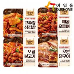 아워홈 야시장 안주 4종세트 오븐닭구이 오삼불고기 고추장삼겹살 매콤오돌뼈, 선택/야시장4종세트x1개