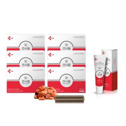 견사돌 6박스+치약1개 (70ml) 치석제거 잇몸건강 간식 연어첨가 껌 섭취 가능 반려견 전용치약 강아지 간식 애견 간식, 6박스+치약1개(70ml), 소형견용,연어[14개입(X6)]+치약1개(70ml)