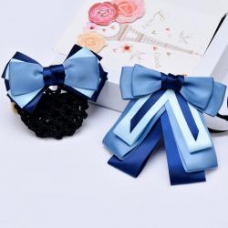 DFMEI 넥타이 활 공식적인 작업 유니폼 셔츠 장식 블루 액세서리 전문 착용 나비 넥타이 숙녀 칼라 꽃