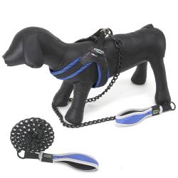 주식회사가리온 NUNBELL 강아지 강철 리드줄 강아지목줄, (블루)(소), 1개