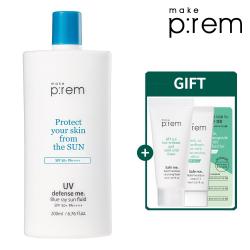 [신세계TV쇼핑][본사]메이크프렘 유브이 블루레이 대용량 선 플루이드+폼20ml+크림10ml+견본3매(랜덤), 1, 유브이블루레이 선플루이드 200ml