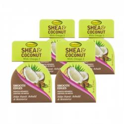 Shea & Coconut Smooth Edges 모발 트리트먼트 트리트먼트 천연 곱슬 모발 제어를위한 유연한 홀드-Omega 3 Sulfa, 단일상품