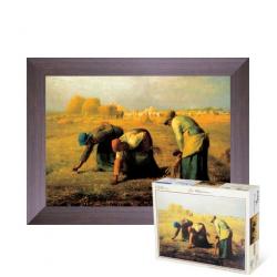 퍼즐피플 직소퍼즐 명화, 이삭줍기 150피스 액자포함(우드월넛), 150p