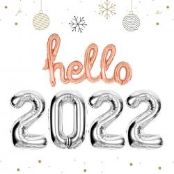 [평일3시이전 당일출고] 헬로 2022 해피뉴이어 풍선세트 /새해파티 신년회 송년회 연말파티 은박풍선 망년회 홈파티 새해맞이, 헬로로골+2022실버(대)