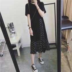kirahosi 빅사이즈 여름 롱 원피스 박시 서구적 연령 감소 슬림 페어리 스커트 41호+ 덧신 증정 E1138j2