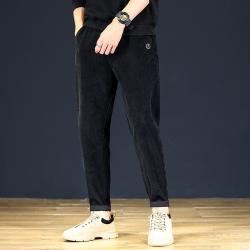 남자코듀로이 가을겨울 코듀로이 캐주얼바지 루즈핏 블랙 발목이좁은바지 남성패션 배기바지