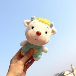 캐릭터 키링 큐트 멜빵바지 송아지 피글렛 인형 걸이용품 털 커플 띠 소 백팩 모빌 여성 2705814610, 블루 소 머물다 재물운 걸이용품