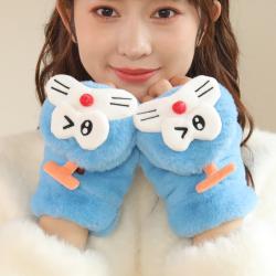 도라에몽 만화 도라에몽 고양이 장갑 여자 겨울 커버 보온 두껍다 털실 귀엽다 반지 학생 겨울