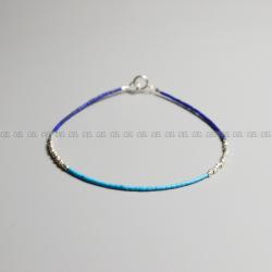 노브랜드 라피스라줄리 실버 체인 녹송석 청금석 비즈팔찌 팔지