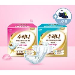 수려니 와이드 매직테이프 프리미엄 80매(10개입x8팩)+수려니 물티슈 1박스(10팩), 대형
