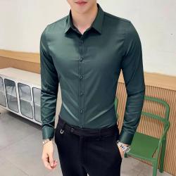 남성 긴팔 정장셔츠 비지니스 캐쥬얼 링클프리 와이셔츠 남자 소매 슬림 드롭 고퀄리티 감각 허선 무늬 스판 4788756409
