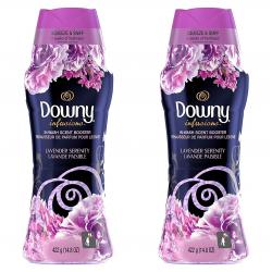 다우니 섬유 유연제 422g 2팩 센트 부스터 인퓨전 라벤터 세리니티 향 Downy Infusions In Wash Scent Booster Beads Lavender Serenity 14.8 Ounce 1set
