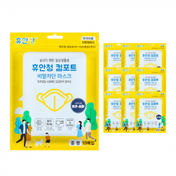 [휴안청 컴포트] KFAD 비말차단마스크 새부리형 중형 100매입, 화이트, 단일상품
