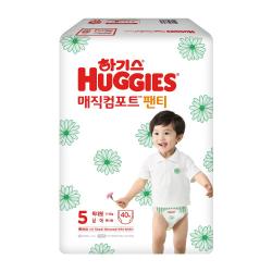하기스 남아용 매직팬티 컴포트 팬티형 기저귀 특대형 5단계 (11~16kg), 80매