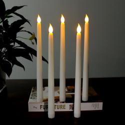 6pcs LED 불꽃없는 깜박이는 아이보리 테이퍼 양초 크리스마스 홈 장식