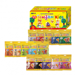 아모스 탱탱아이 칼라클레이 키즈 50g x 15종세트, 혼합색상
