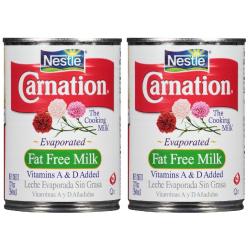 Nestle 네슬레 카네이션 무지방 연유 Carnation Evaporated Milk Fat Free 12oz(354ml) 2팩, 1개