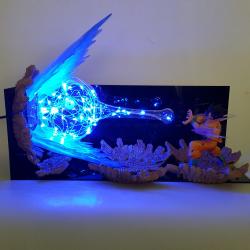 Delkien 인기애니 드래곤볼Z 손오공 에네르기파 공격 화려한 장식 LED램프 무드등 홈데코 소장용