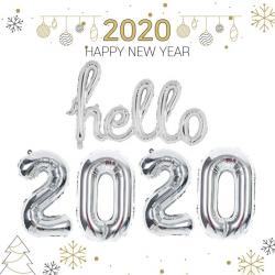 하늘풍선파티 은박풍선 2020선물세트 풍선세트 해피뉴이얼 설선물세트 신년회, 헬로실버+2020실버 대형1