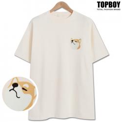 탑보이 미니시바 자수 오버핏 반팔티 In009 네이비