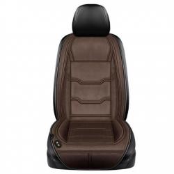 Vkkn cgf겨울 차량용 극세사 시트커버 온열시트 운전석 12V/24V 전용, 보라운