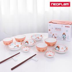 [네오플램] 휘바2 리본 도자기세트, 14P (2인세트)