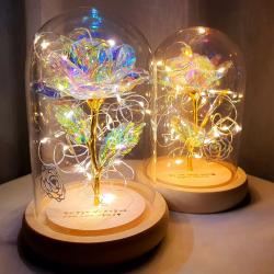 [라알레그리아] [무료레이저각인] [당일발송가능] led 유리돔 미녀와야수 홀로그램 장미 어버이날 로즈데이 100일 여자친구 선물