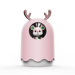 음소거 가습기 귀여운 애완 동물 USB 홈 자동차 아로마 테라피 데스크탑 소형 스프레이 모이스처 라이저, 분홍
