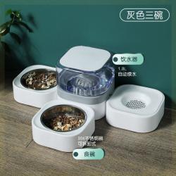 먹이를주다 자동 물그릇 밥 빅O 용량 고양이 갈 강아지용 물마이기 개가, 희뿌연 재 （자동 물을 먹이다 _먹이