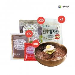 [동해막국수] [40년전통 강원도맛집] 20인분+감자전15개(5봉*3개)(감자메밀면20팩+, 상세 설명 참조