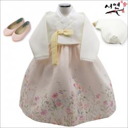 서연한복 HJ_9796 화연아이보리 백일부터 8세까지 여아한복 백일한복 돌복