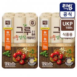 그루 이중안심 천연펄프 키친타올 120매, 12개입, 2팩