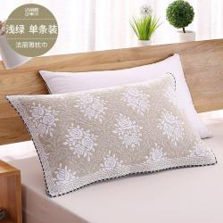 (1척) 세리아(Grace) 거즈 베개 수건 순면 부드럽고 두껍다 성인 사계절 통용 땀 투기 베개 수건 연한 녹색 1개