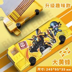 초등학생용 다기능 로보트 필통 남학생 여학생 학생용 학원 초등학생 변신 학용품 문구 케이스, 업그레이드 재미 아이템 - 범블비