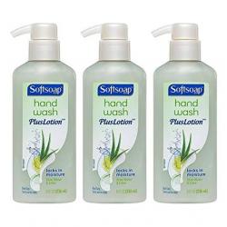 Softsoap 손 세척 플러스 로션-알로에 물 석회-Net Wt. 병당 8 FL OZ (236 ML)-3 병 팩, 1004ahri 1