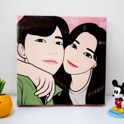 팝아트 초상화 캔버스 액자 캐리커쳐 부모님 커플 생일 선물 결혼 기념일 일반팝아트 화이트
