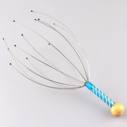 초극세 마사지건 두피가려울때 셀프마사지도구 시원한마사지 두피샴푸브러쉬 탈모에도움되는 두피각질제거하기 부모님마사지해주기 두피마사지기 문어발 공부하다사용하는 조용한 셀프로근육풀기, 단일사이즈, 나무 구슬 [파랑]