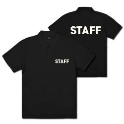 Staff 프린팅 반팔 카라 티셔츠 스태프티 직원 가게 유니폼 남녀공용 블랙 무료배송 