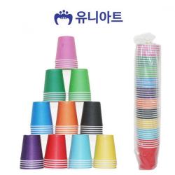 유니아트 칼라 종이컵 뉴 (혼합) (50개입) 미술놀이 유아미술 공예 공작 만들기