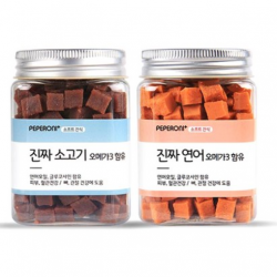 페페로니 반려견간식 오메가3 져키 연어 180g + 소고기 180g, 1세트