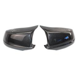 탄소 섬유 미러 커버는 BMW의 5 시리즈 F10 / F11 / F18 전 적어도 LC1 11-13 미러 캡 교체 사이드 미러에 맞게 후면 도어 윙 리어 뷰 미러 스티커 커버 캡, 하나, 보여진 바와 같이