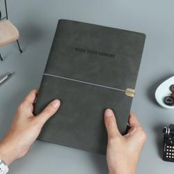 비오파파 가죽 6공 회사 업무용 만년 A5 다이어리, 그레이