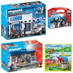 DimpleChild Playmobil 경찰 메가 Playset 아이 장난감 경찰서 경찰 운반 케이스 12 빨 수있는 잉크 마