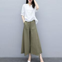 투피스 CENPIN 성품 가볍게 사치한 와이드 슬랙스 팬츠 상의커버 길수현 매관련되다 백화점