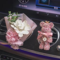 인테리어 진열 장식품 차량용향수 자동차 안 용품 에어컨 바람구멍 디퓨저 지속 싱겁다 여신 타입 여성 4076102898, 이니셜 폭력 곰 바람구멍 핑크 _핑크