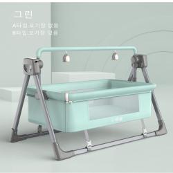 DW 유아흔들요람 신생아 스마트전동바운서 침대 요람 흔들침대, (A타입)그린