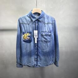 가을셔츠 3꺾다 조남 순면 코튼 트렌드 스트릿 개성 호랑이 대가리 자수 오리지널제작 와이셔츠 3628539643