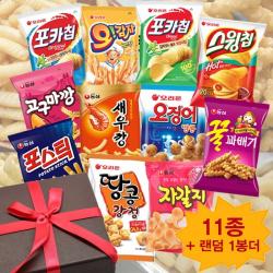 과자세트 오리온 농심 스낵모음 460g 12봉 맛있는과자 회사간식 간식박스 단일상품