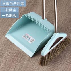 빗자루 쓰레받기 세트포장 조합 가정용 바닥 플라스틱 부드러운모 빅사이즈 마법, T21-2880스마트블루색 말갈기털 투피스, 기본